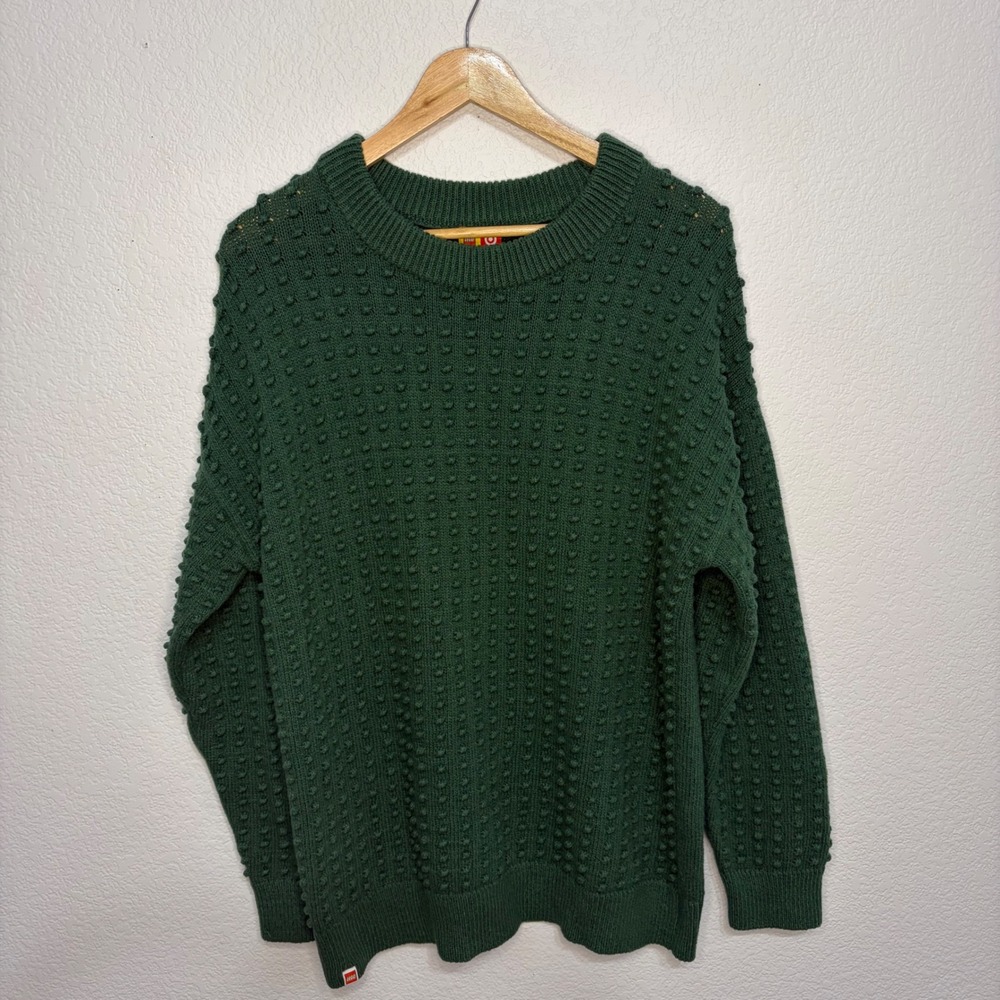 Lego x Target Forest Green Popcorn Knit Bobble Sweater Mens Large Crewneck - Picture 3 of 7